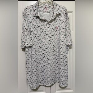 Rhoback “The Bev Cart” Mens XXL White Golf Cart Performance Polyester Polo Shirt